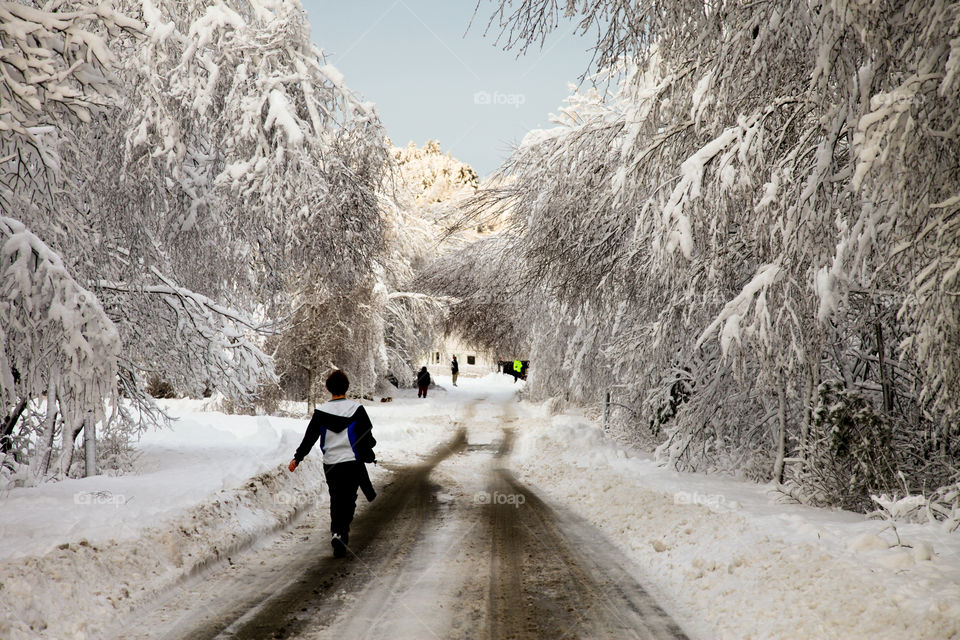 Walking in winter. 