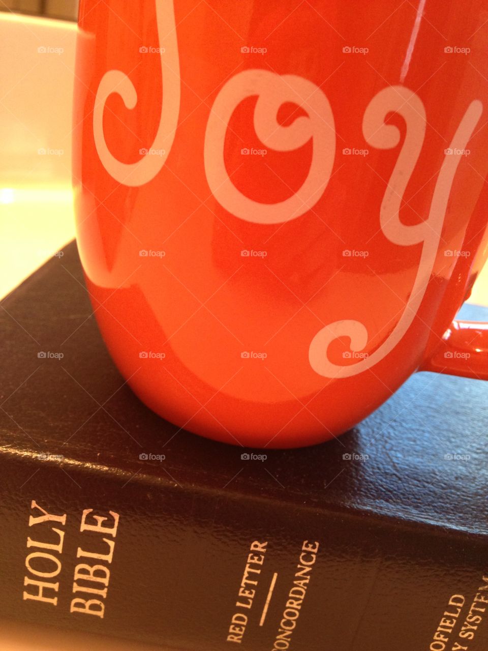 A little coffee and a whole lot of Jesus. Bible and coffee mug