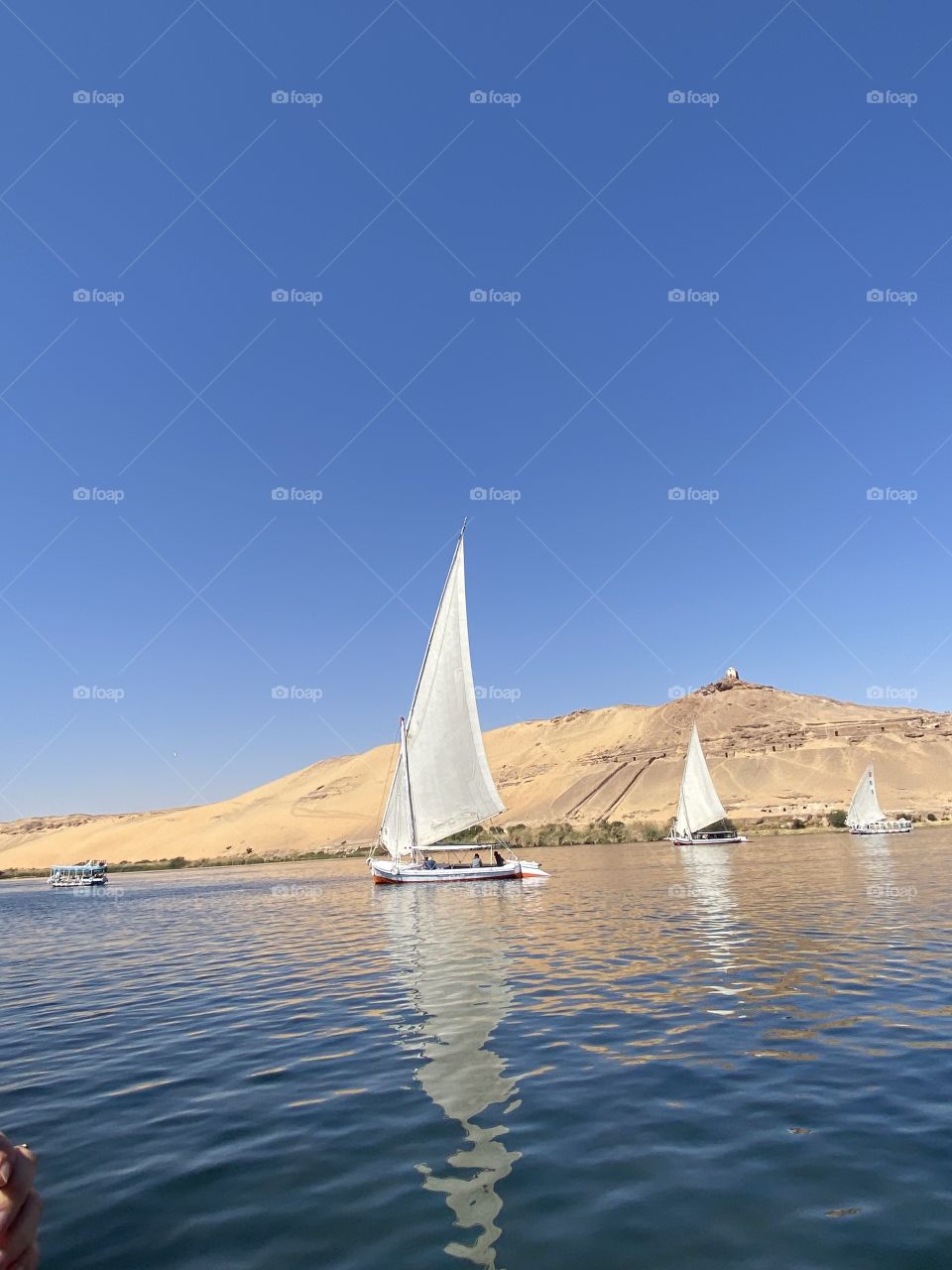 Sailboats in the Nile River, Egypt 
