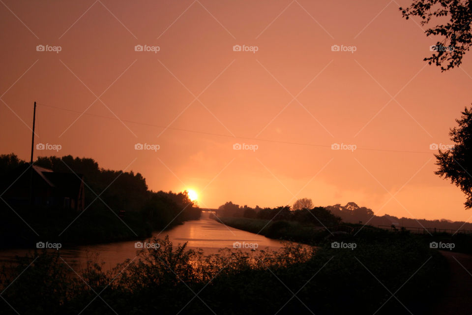red sunset orange river by tobias_burkill
