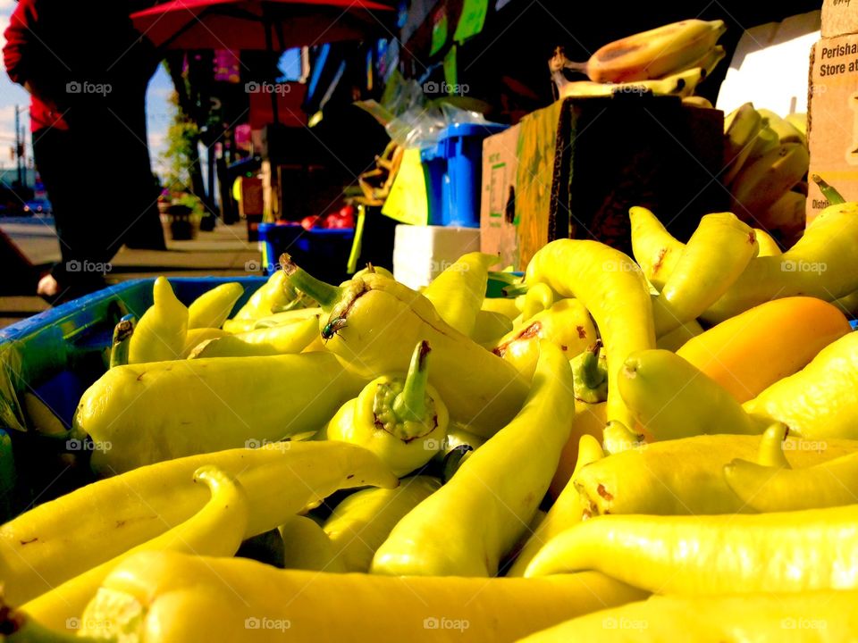 Morning market peppers. 