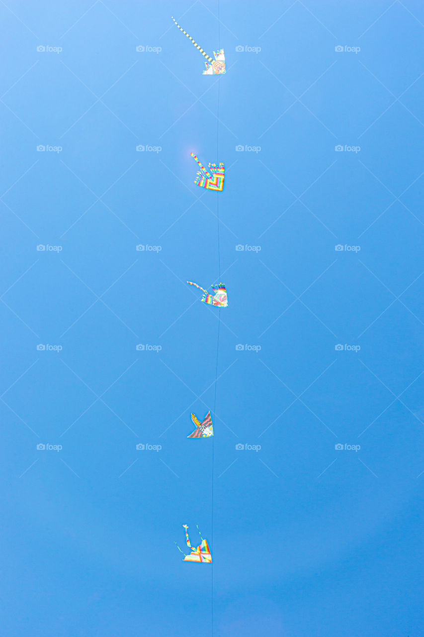 four kites in a row