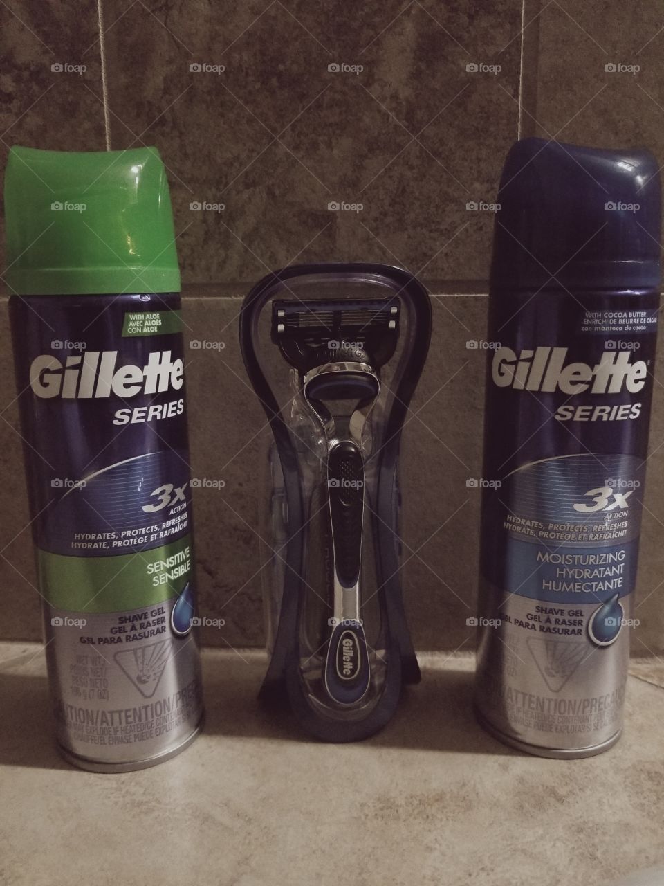 Gillette shaving cream and razor