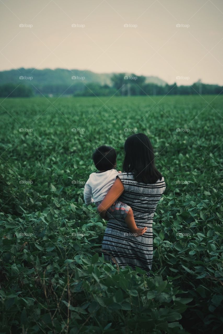 Mother Holding Son, Mother With Baby In Corn Field, Mother And Son In Field, Family Portrait, Mother And Son In Missouri, Mother’s Love, Fields Of Corn, Summertime Fields 