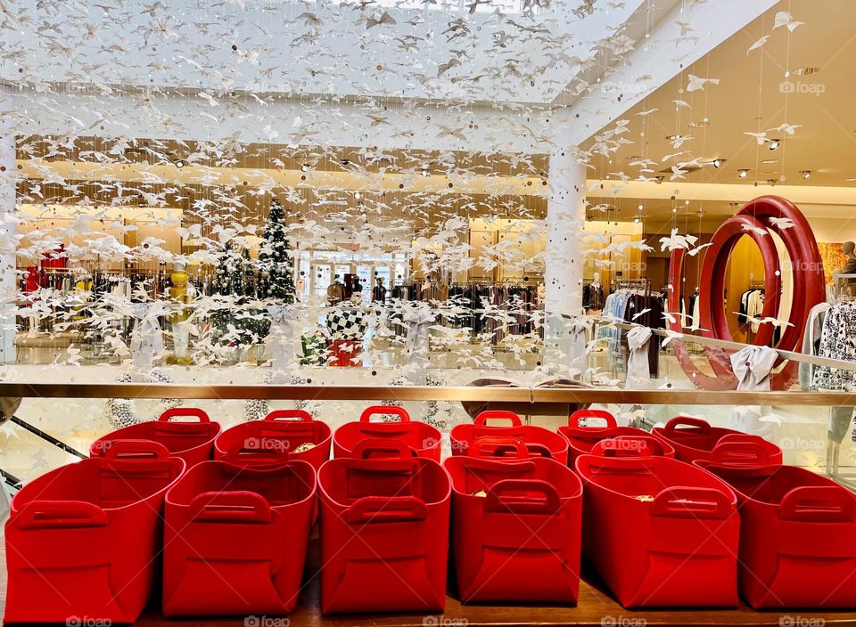 Pretty, decorative red baskets to collect and store precious items. 