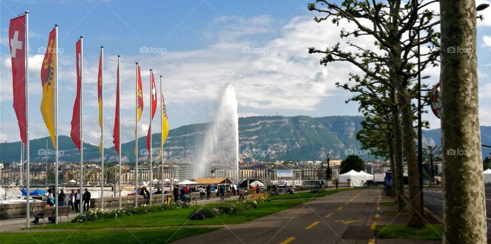 Geneva cityscape in the afternoon