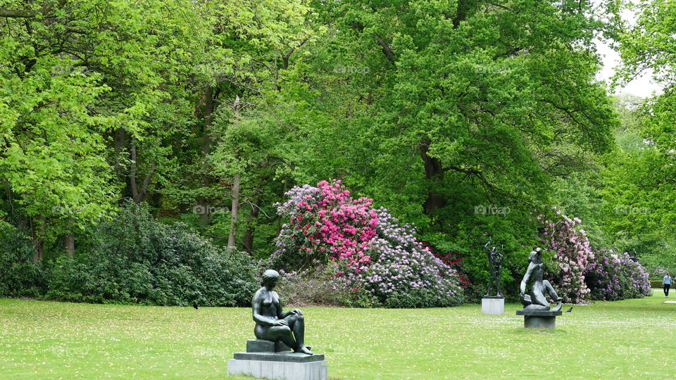 Sculptures in a park in Antwerp