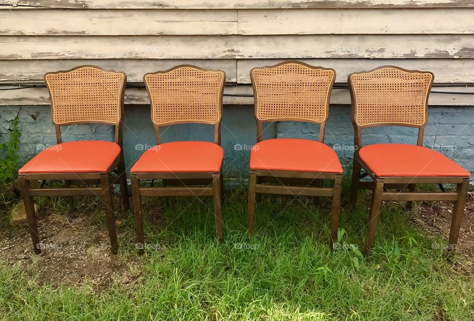 Four Orange Chairs