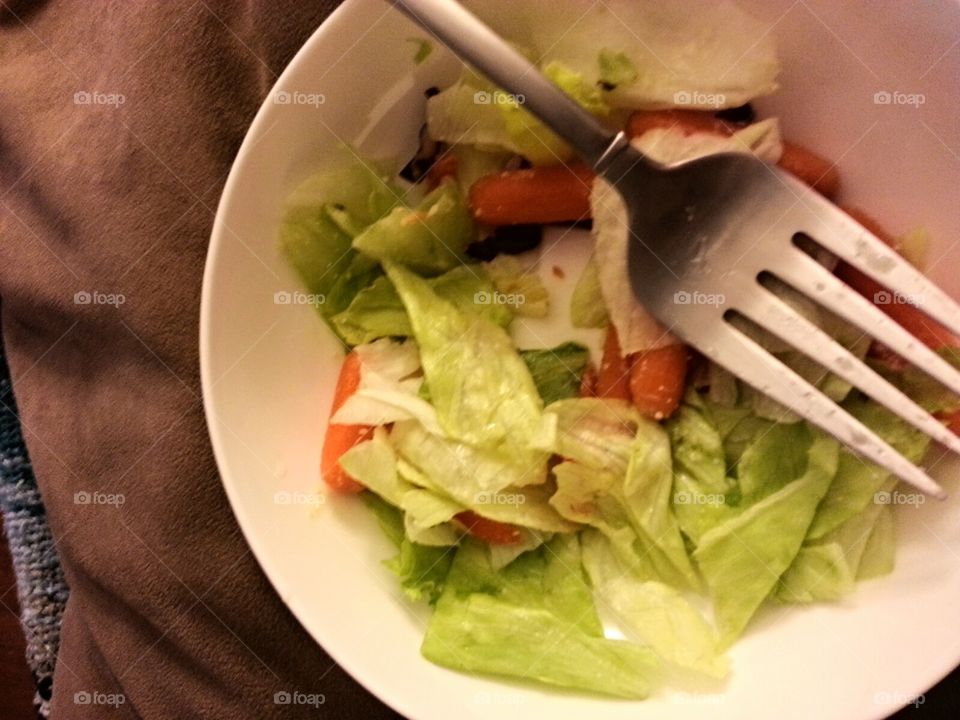 Salad. small salad, large fork
