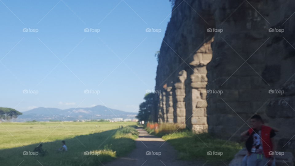 Aqueduct and Countryside in Italy