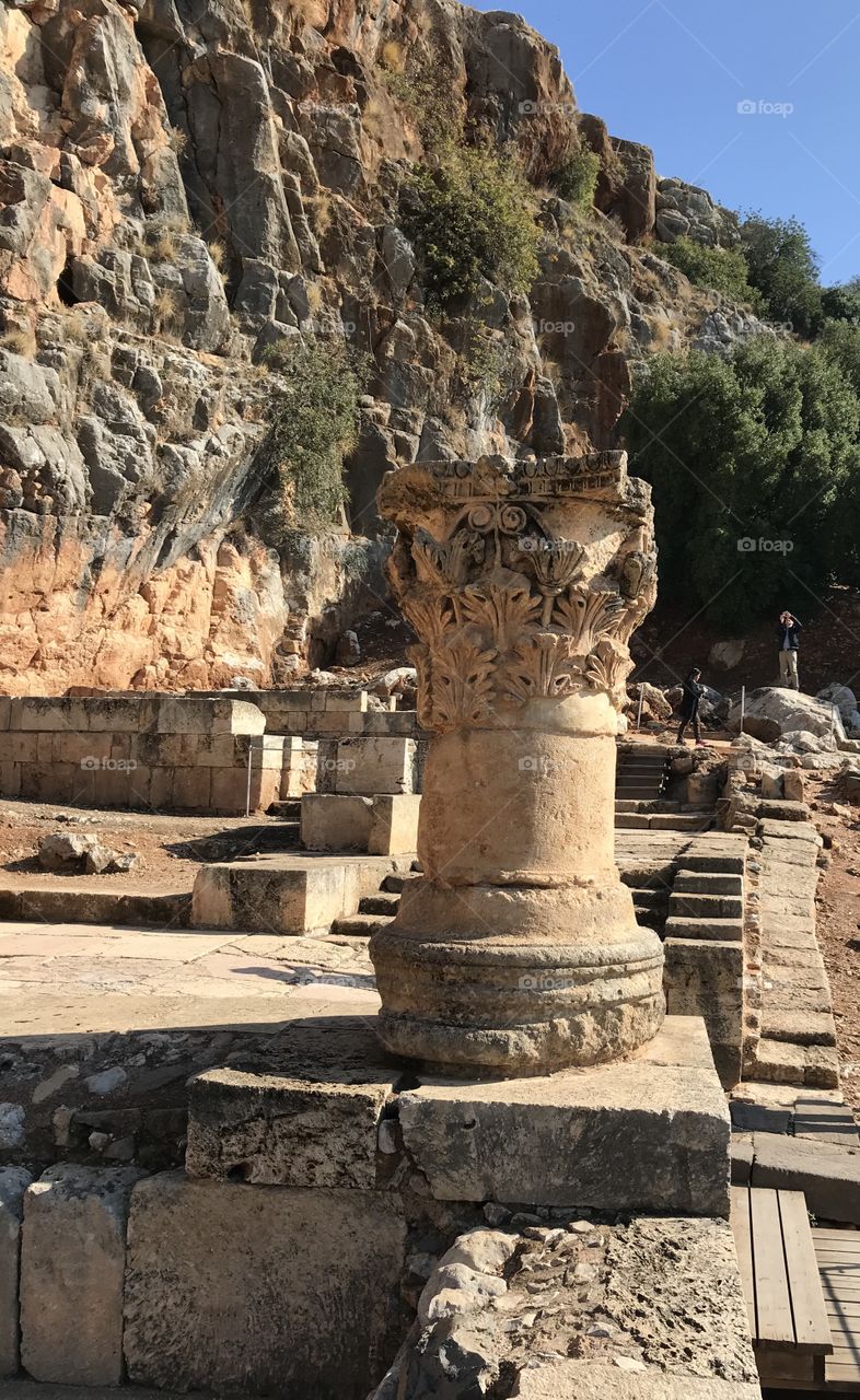 Caesarea Philippi, Israel. Ancient temples to pagan gods and goddesses. 