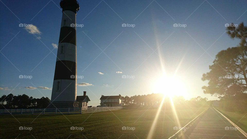 Lighthouse, Sunset, No Person, Light, Travel