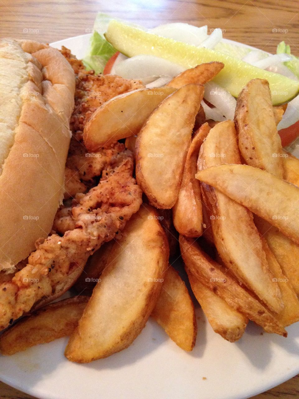 The Tenderloin . Tenderloin sandwich and fries. 