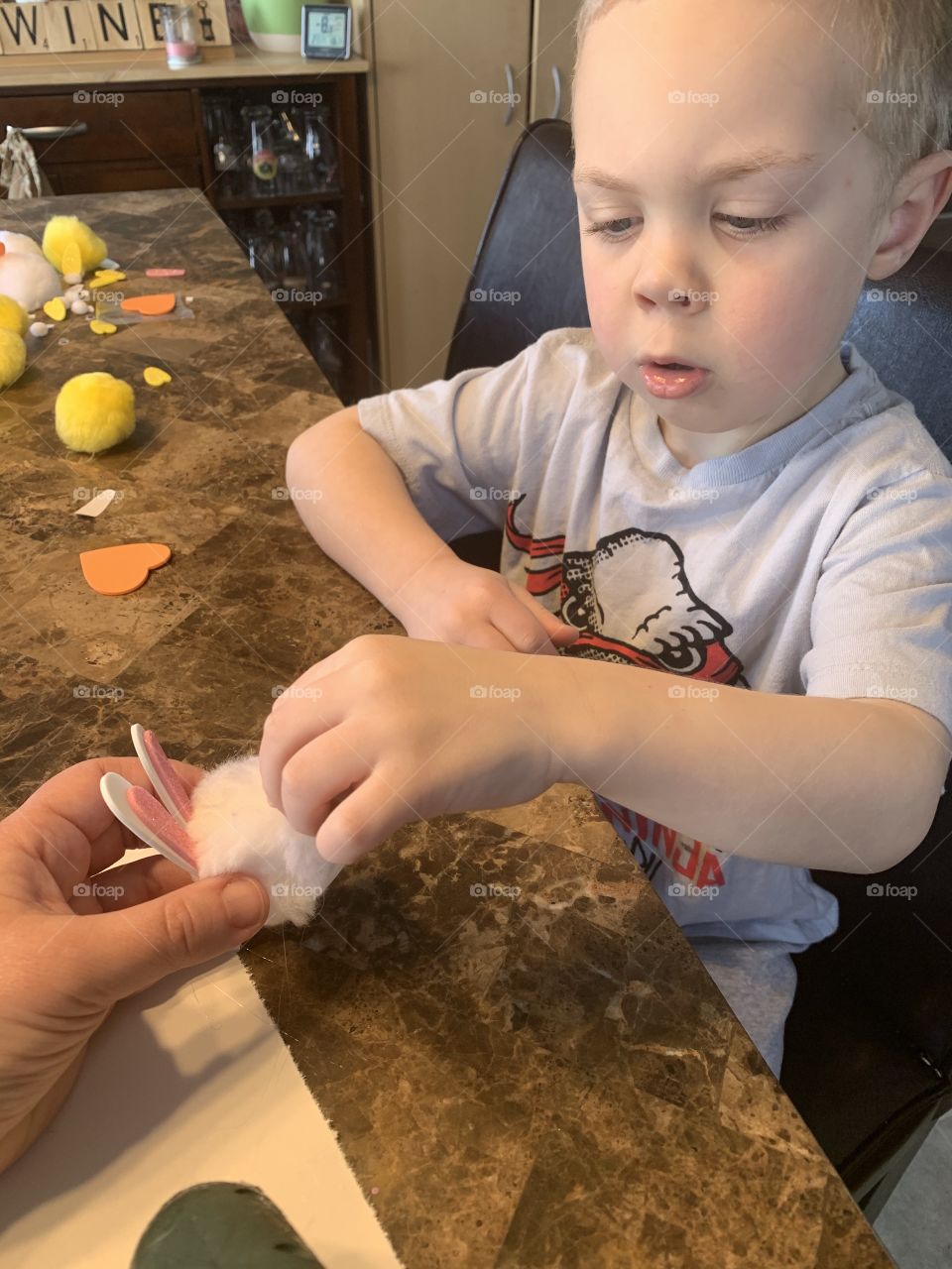 Making Easter crafts 