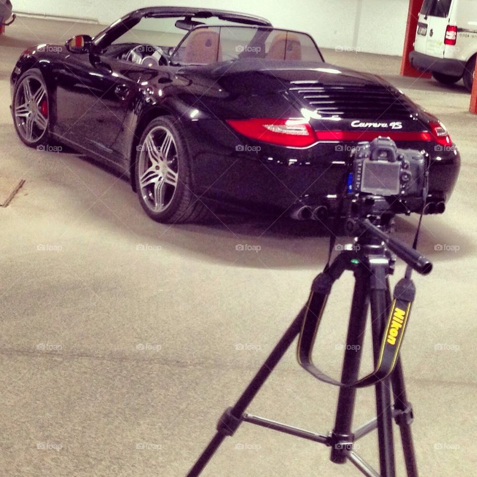 Porsche photoshoot in garage