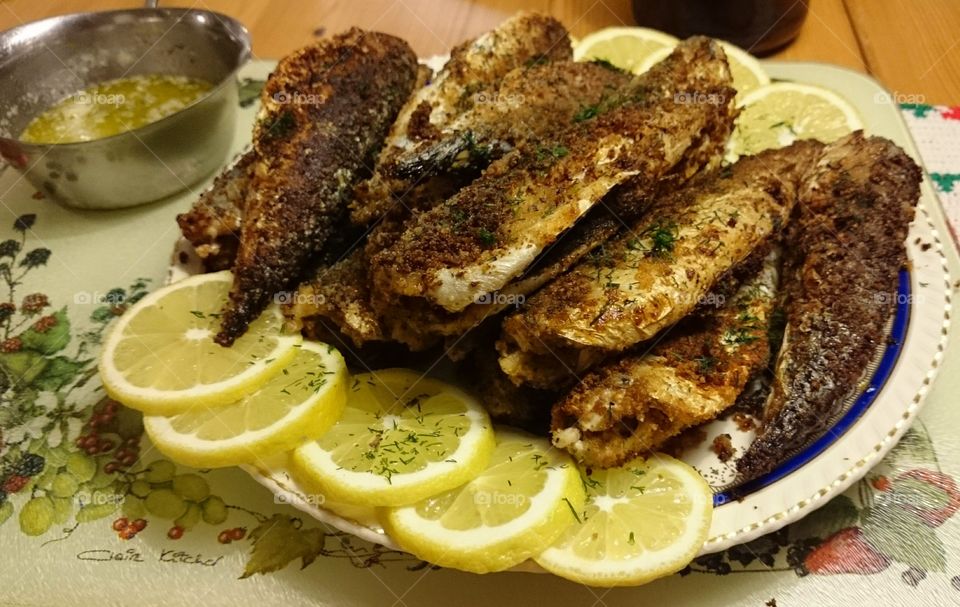 Pan-fried mackerel