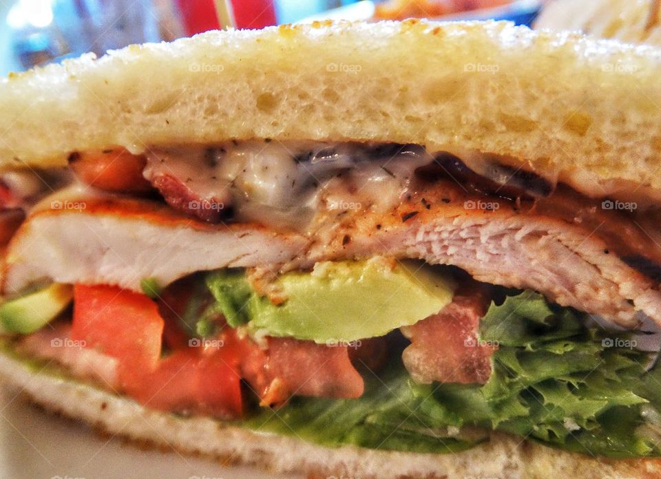 Turkey Club Sandwich. Healthy Sandwich
