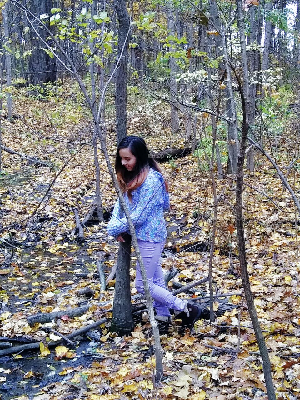 girl in woods