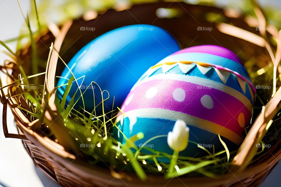 Easter feast, Easter eggs, colored eggs, Spring, Egg