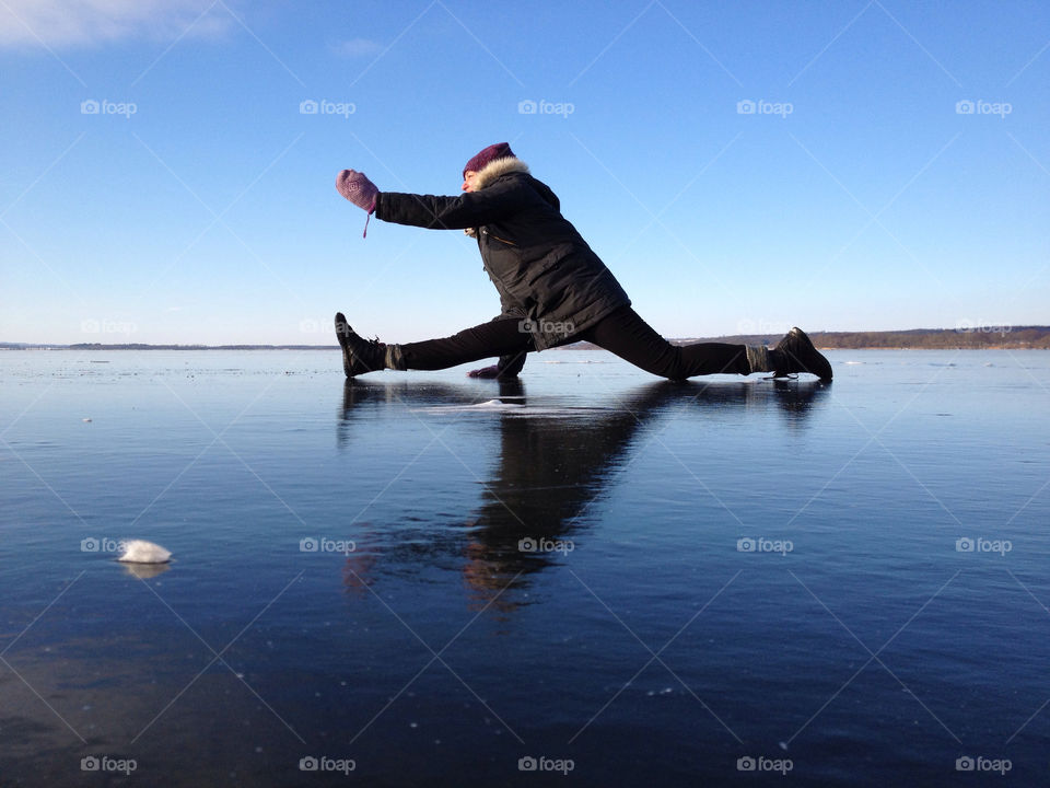 Frozen lake in Sweden