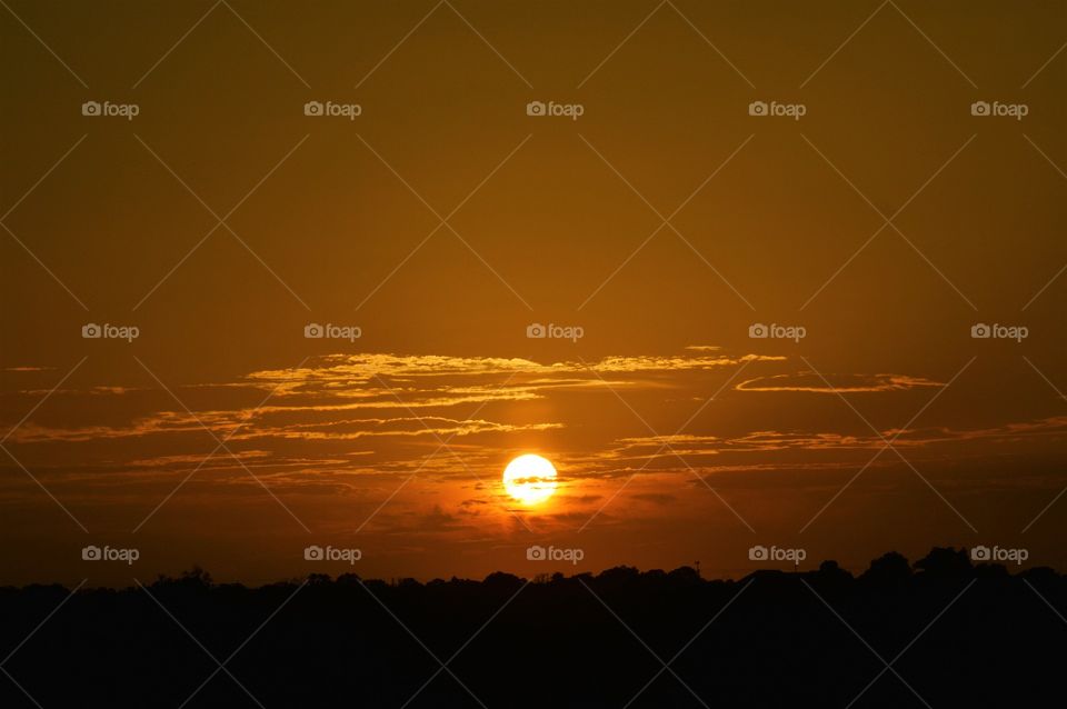 Red sunset with clouds 