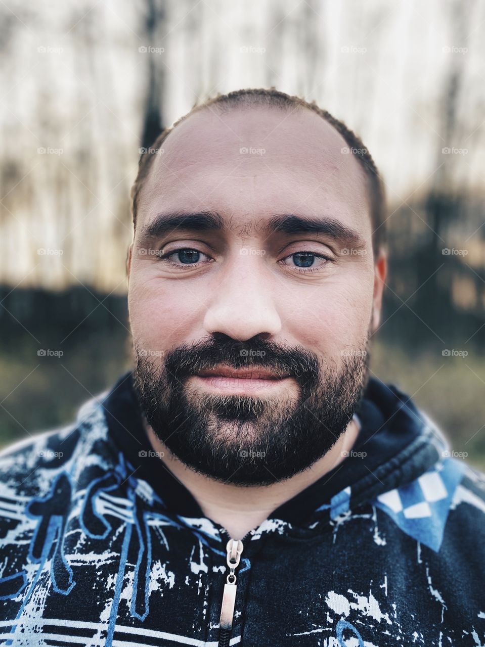 Beard man outdoors portrait