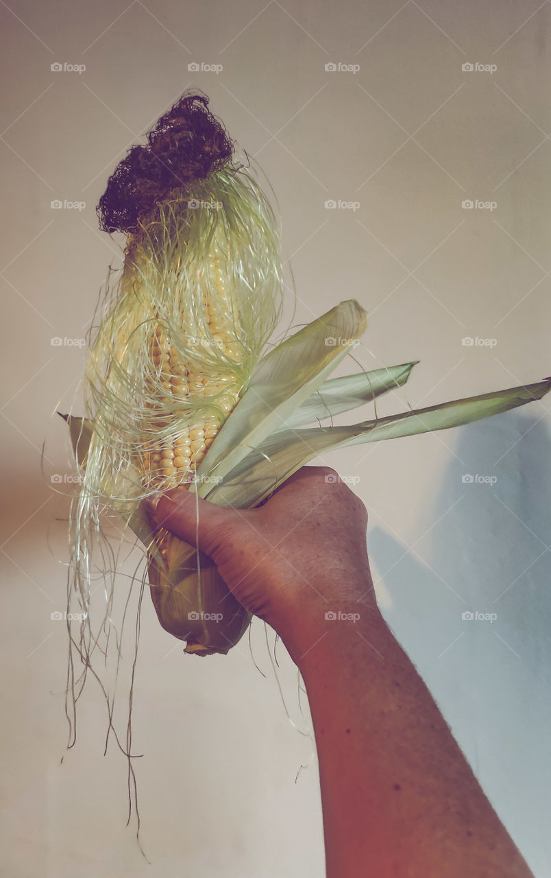 Cock-shaped maize made me fun at home