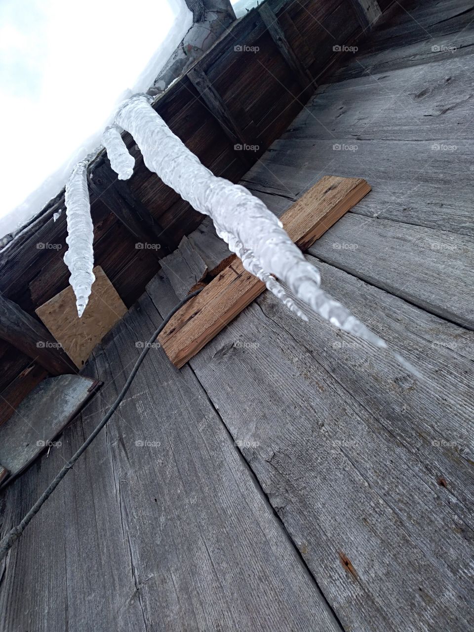 icicles under roof