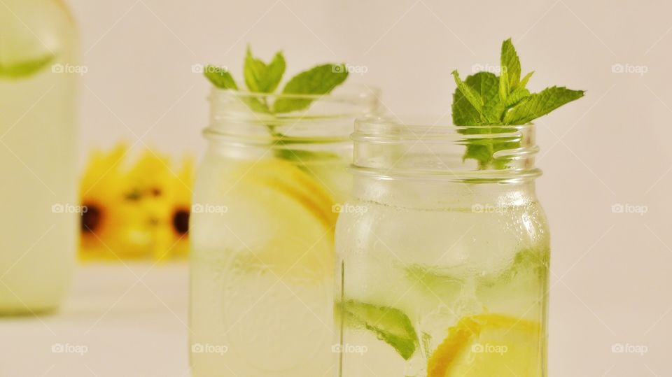 Fresh lemonade with mint