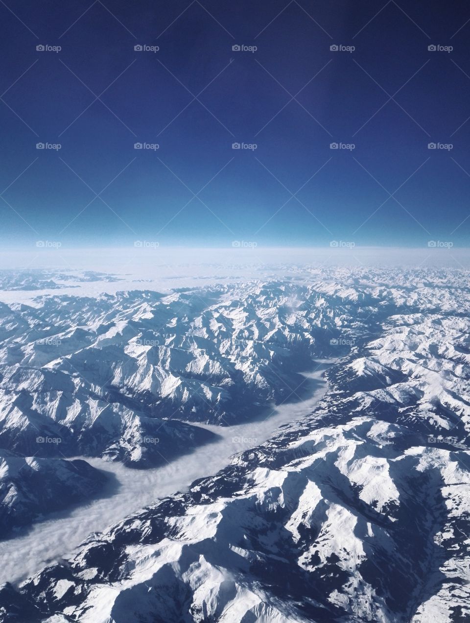 mountains from a plane