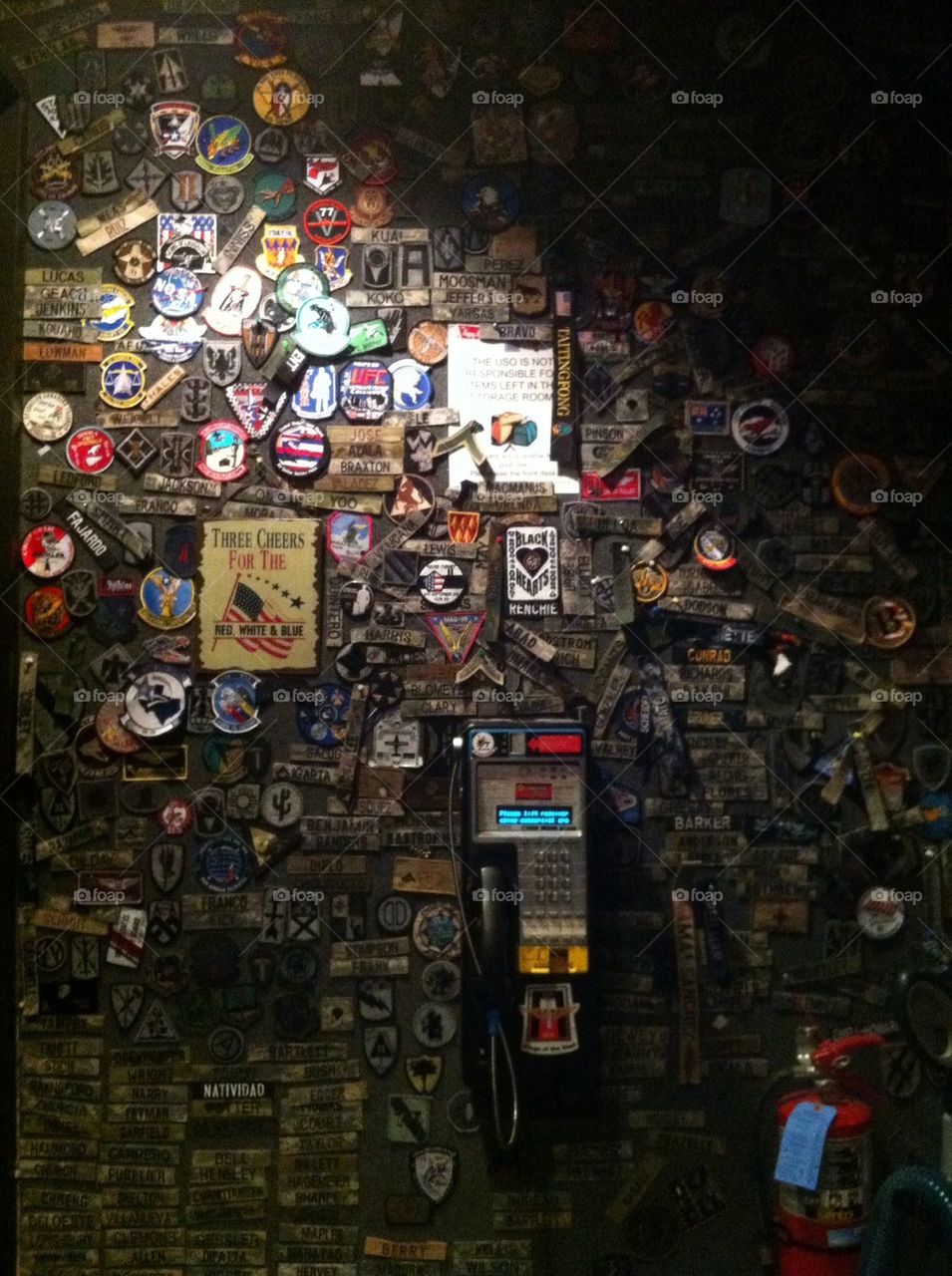 Fort Worth USO wall of patches