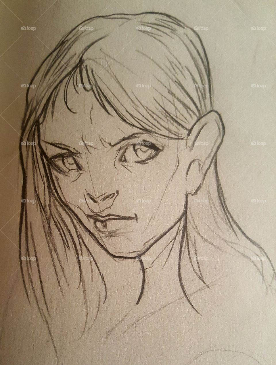 A partial portrait of a miffed girl.