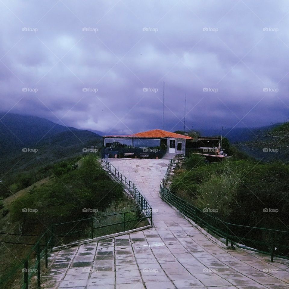 The building at the top of mountain.