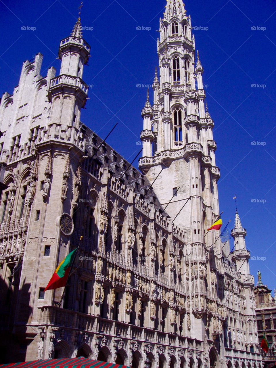 Brussels city hall facade from side view