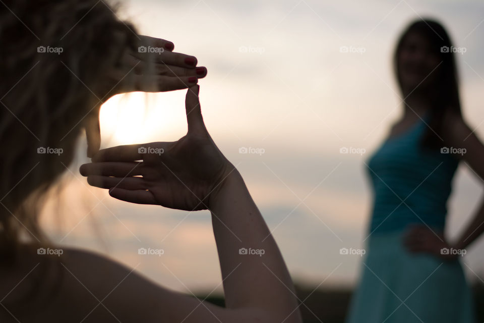 viewfinder. viewfinder made of hands