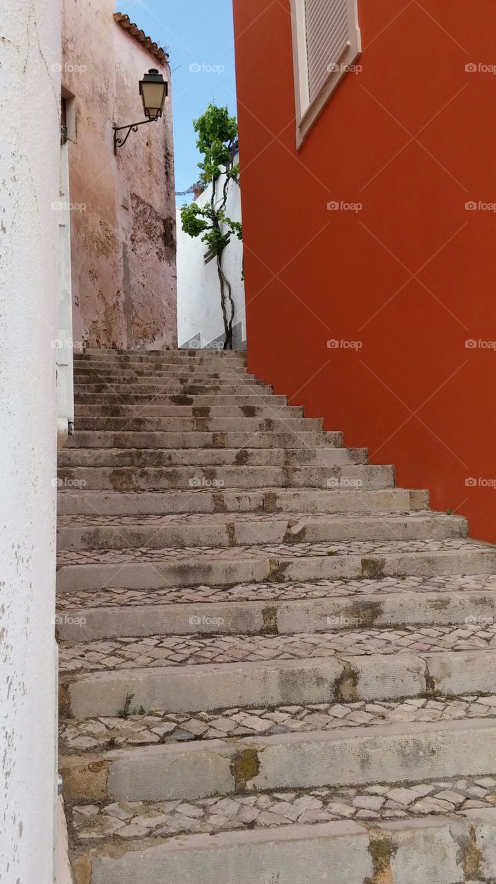 stairs in Algarve Village . urban stairs in Algarve Portugal 