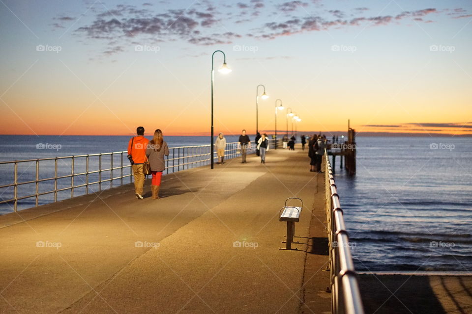 Peoples walking on jetty