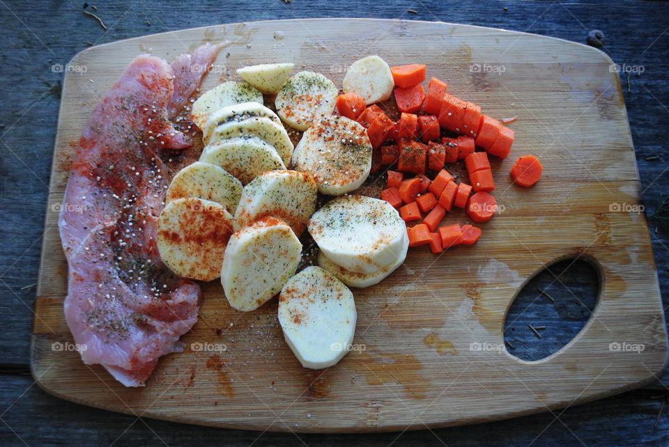 Turkey, carrots and sweet potatoes