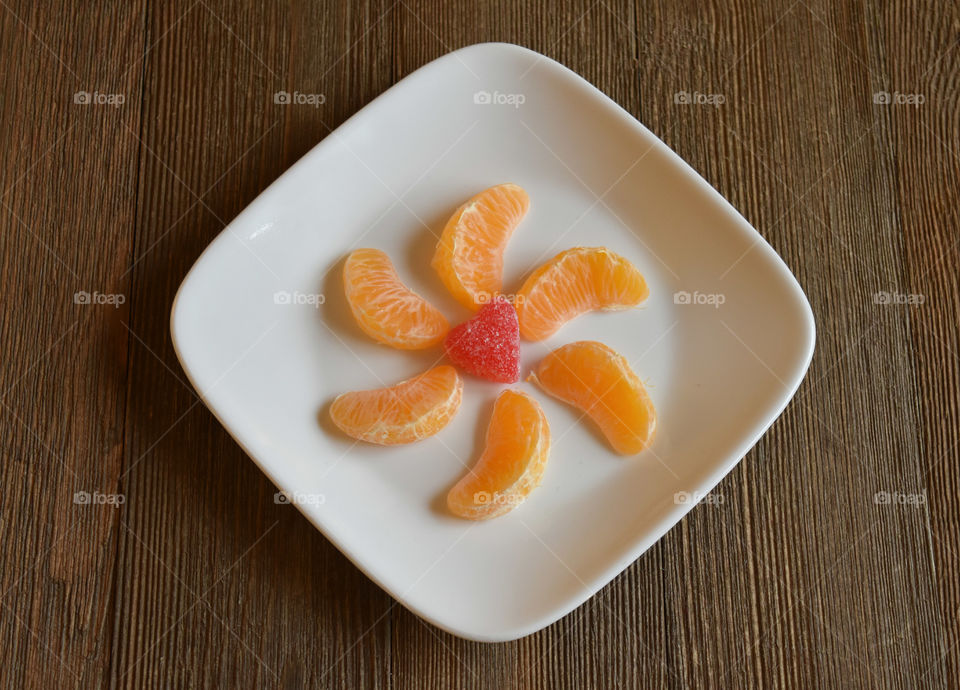 Plate of mandarin oranges