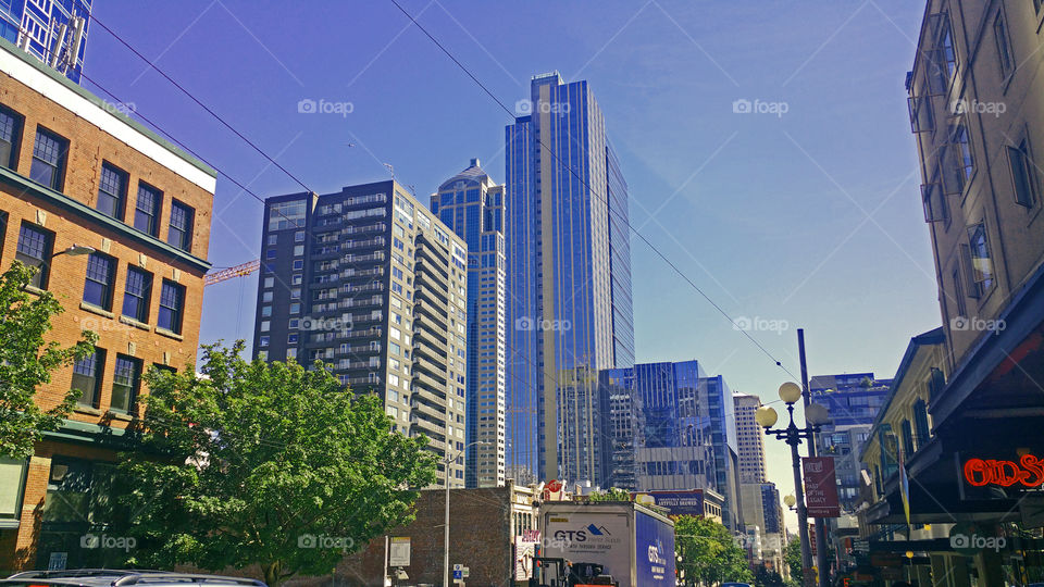Seattle Skyscrapers down the street from Pike Place Market