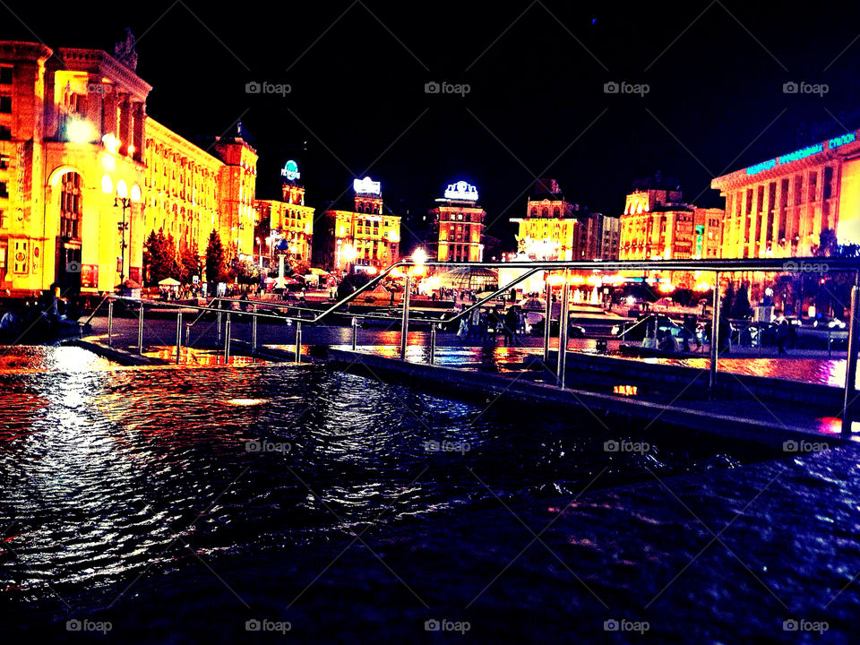 fountain building reflection ukraine by tinasha