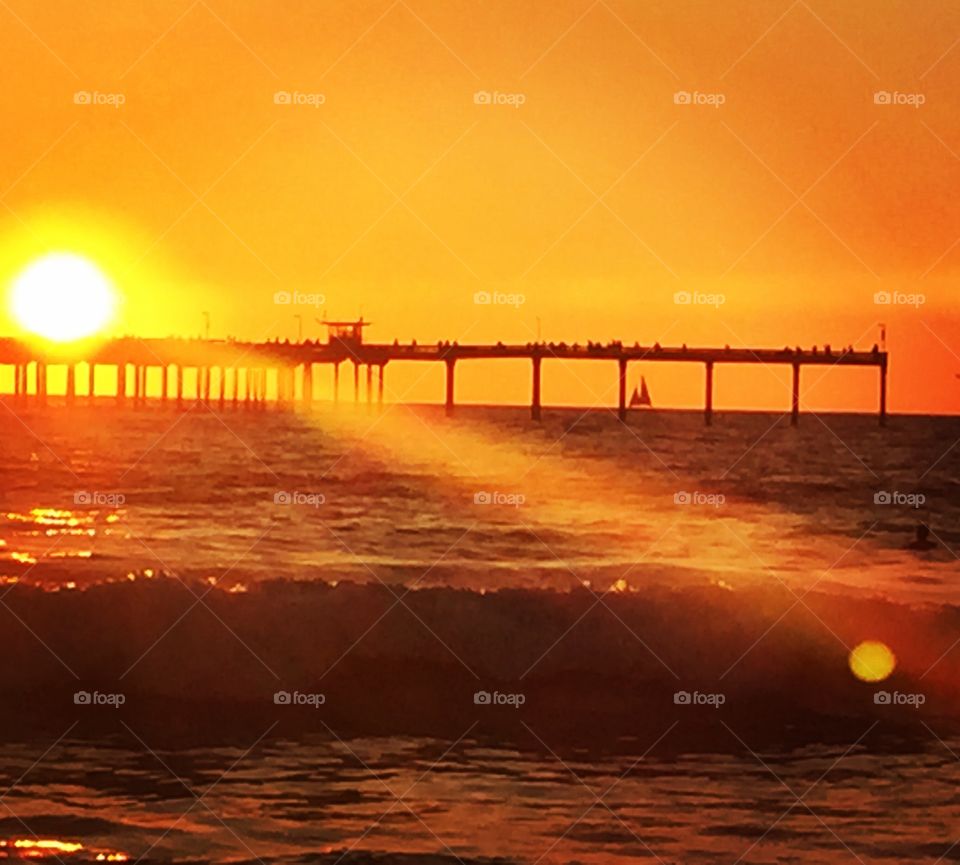 Sunset over the pier 