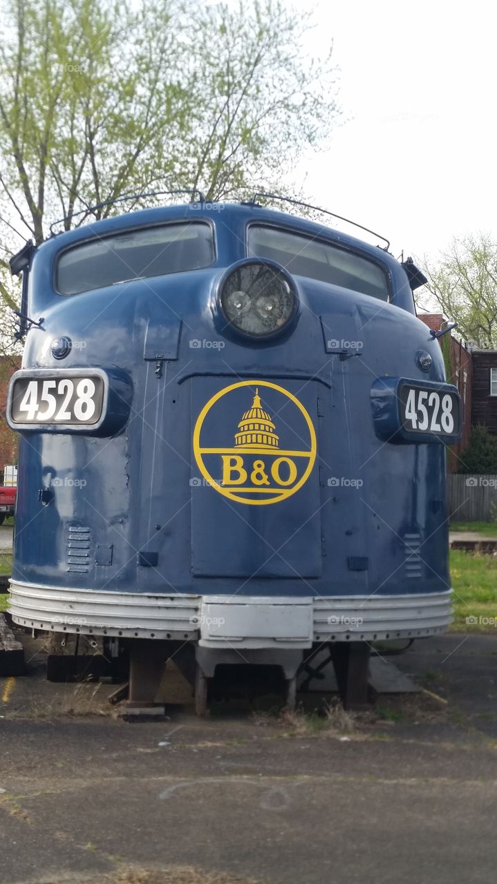 front of B&O railroad engineer car