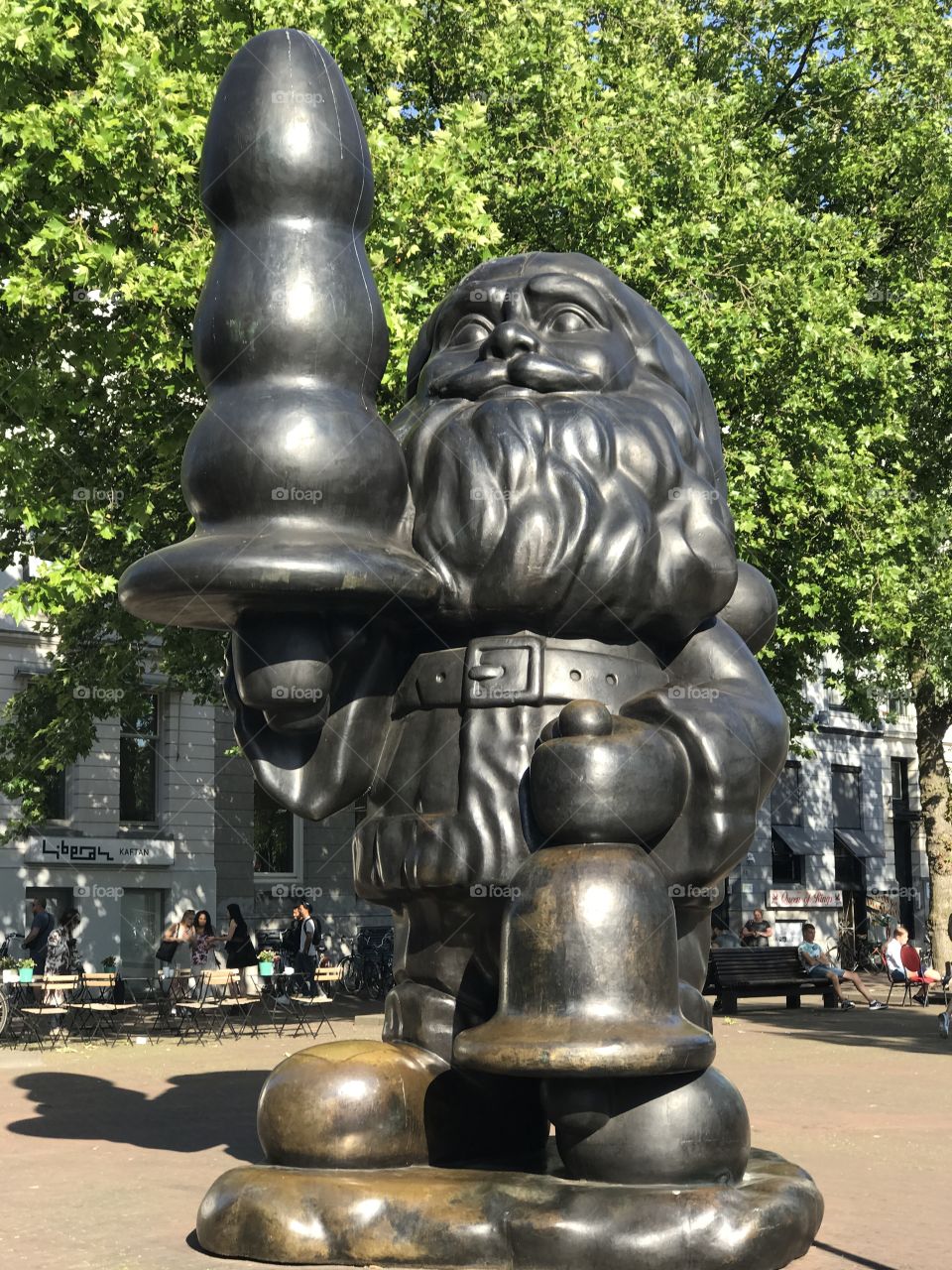 Santa
Santa clause 
Statue 
Amsterdam 
Netherlands 