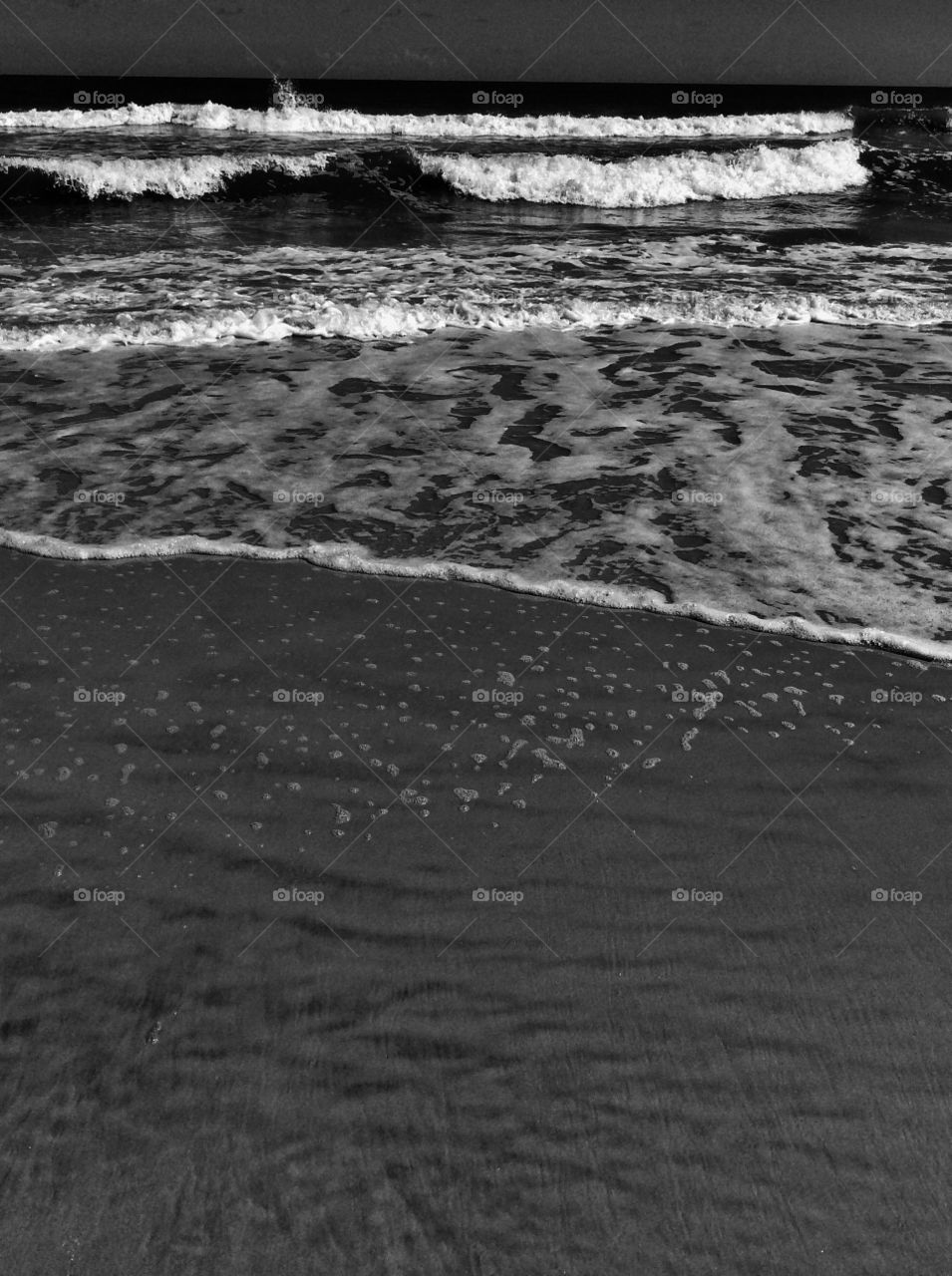 Coastline of sea at night