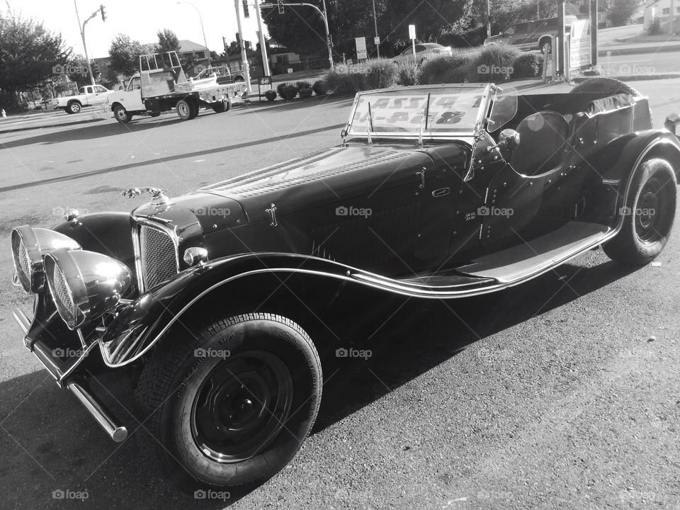 Vintage Jaguar Car at the Local Car Show