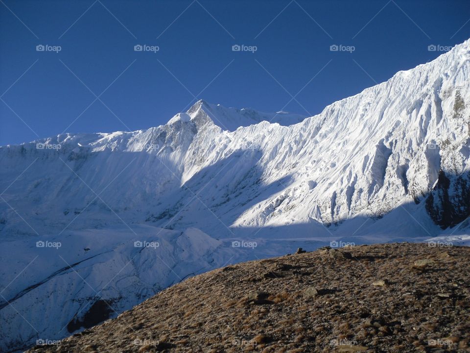 annapurna conservation area manang nepal. Mt. Annapurna ranges 8,091 