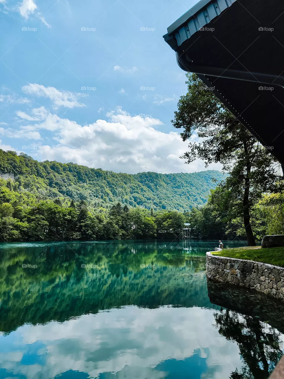 Mirror lake in the forest