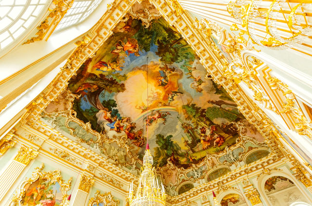 Up view of painting on ceiling 