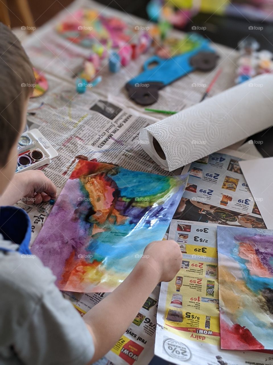 water color painting with kids